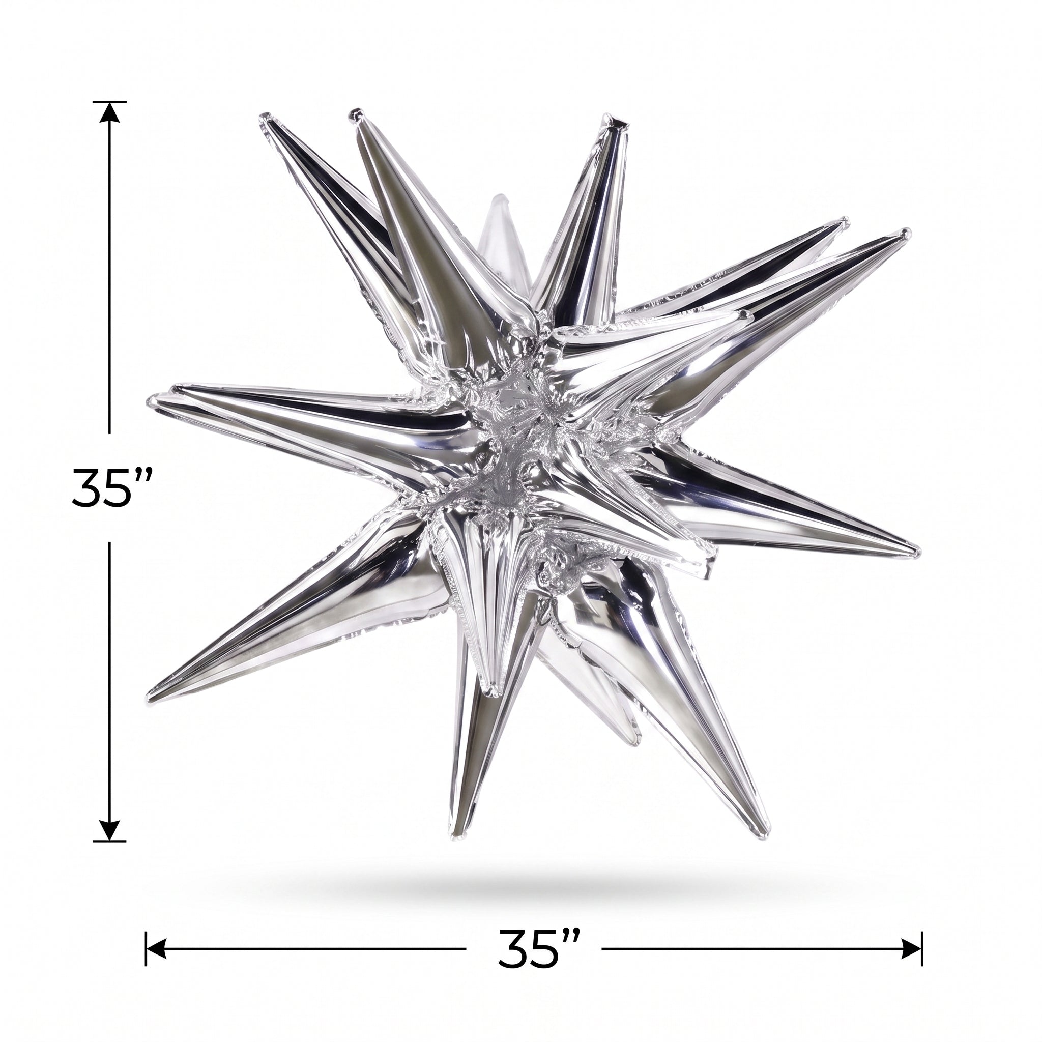 Silver Metallic Starburst Foil Balloons