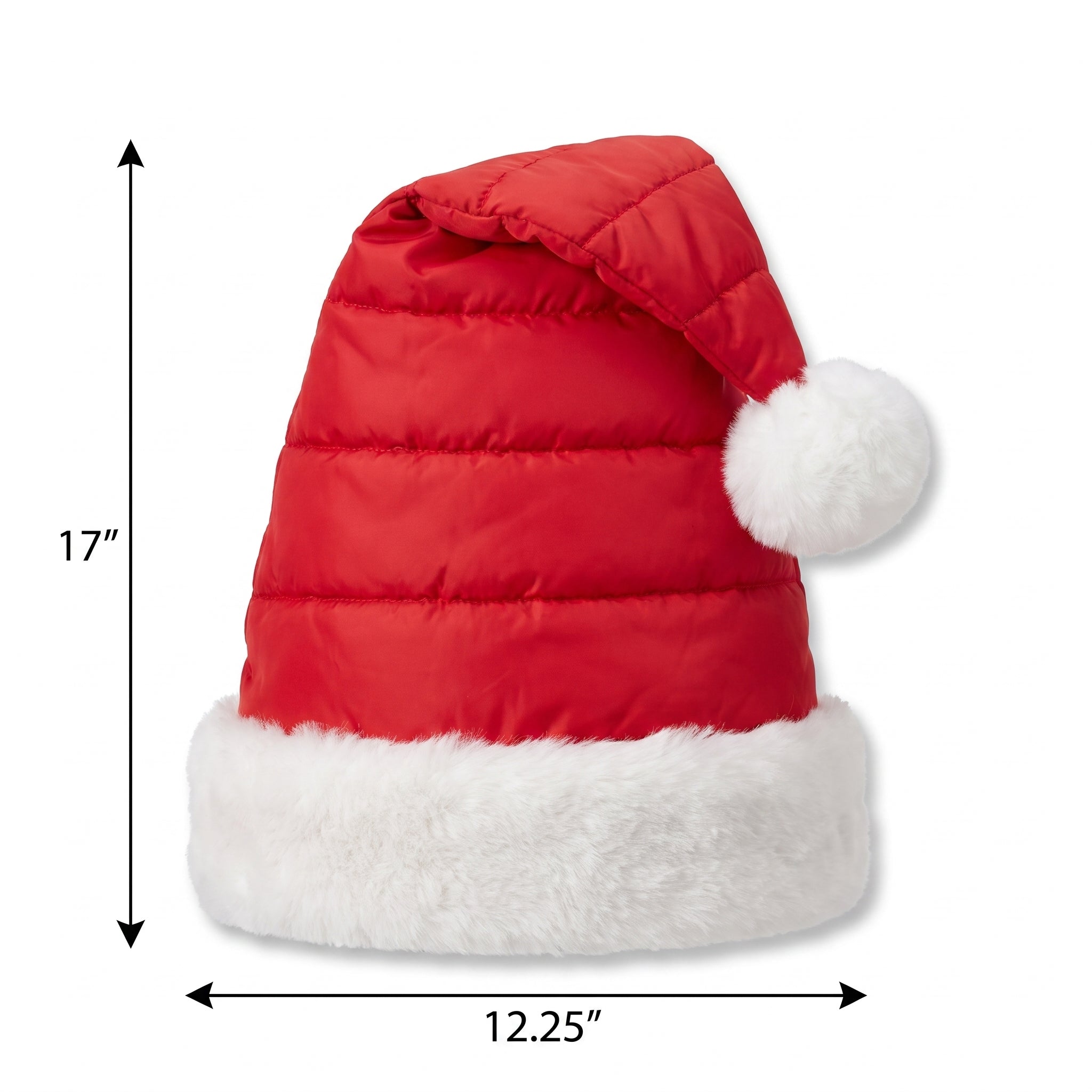 Festive Red Puffer Santa Hat