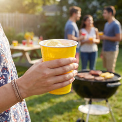 Vibrant Yellow Plastic Cups - 18 oz