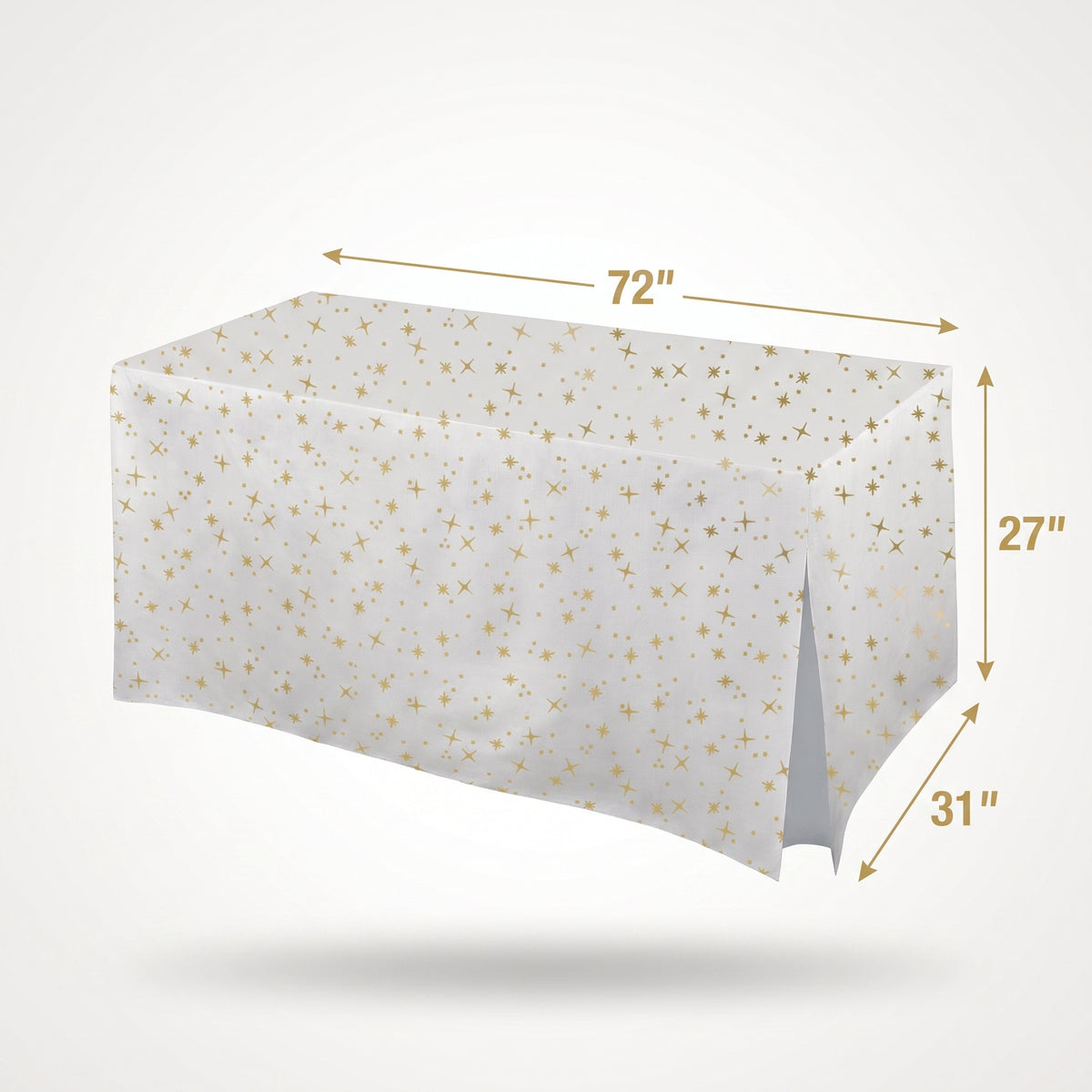 Gold Star Flannel-Backed Vinyl Fitted Tablecloth for Birthdays