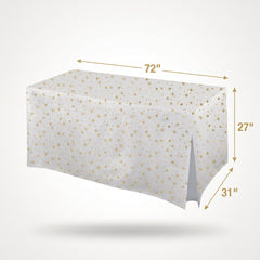 Gold Star Flannel-Backed Vinyl Fitted Tablecloth for Birthdays