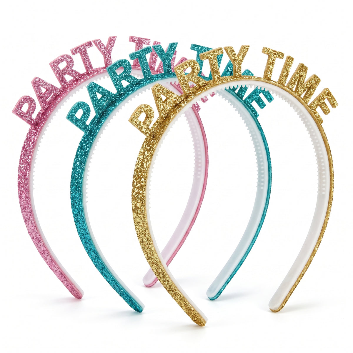 "Party Time" Glitter Headbands - Set of 3