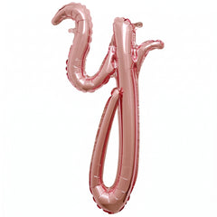 Rose Gold Script Letter Balloon - 'Y' 8-Inch Foil, Air-Filled