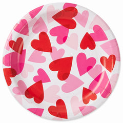 Valentine's Day Heart Party Paper Plates - 7-Inch, 20 Pack