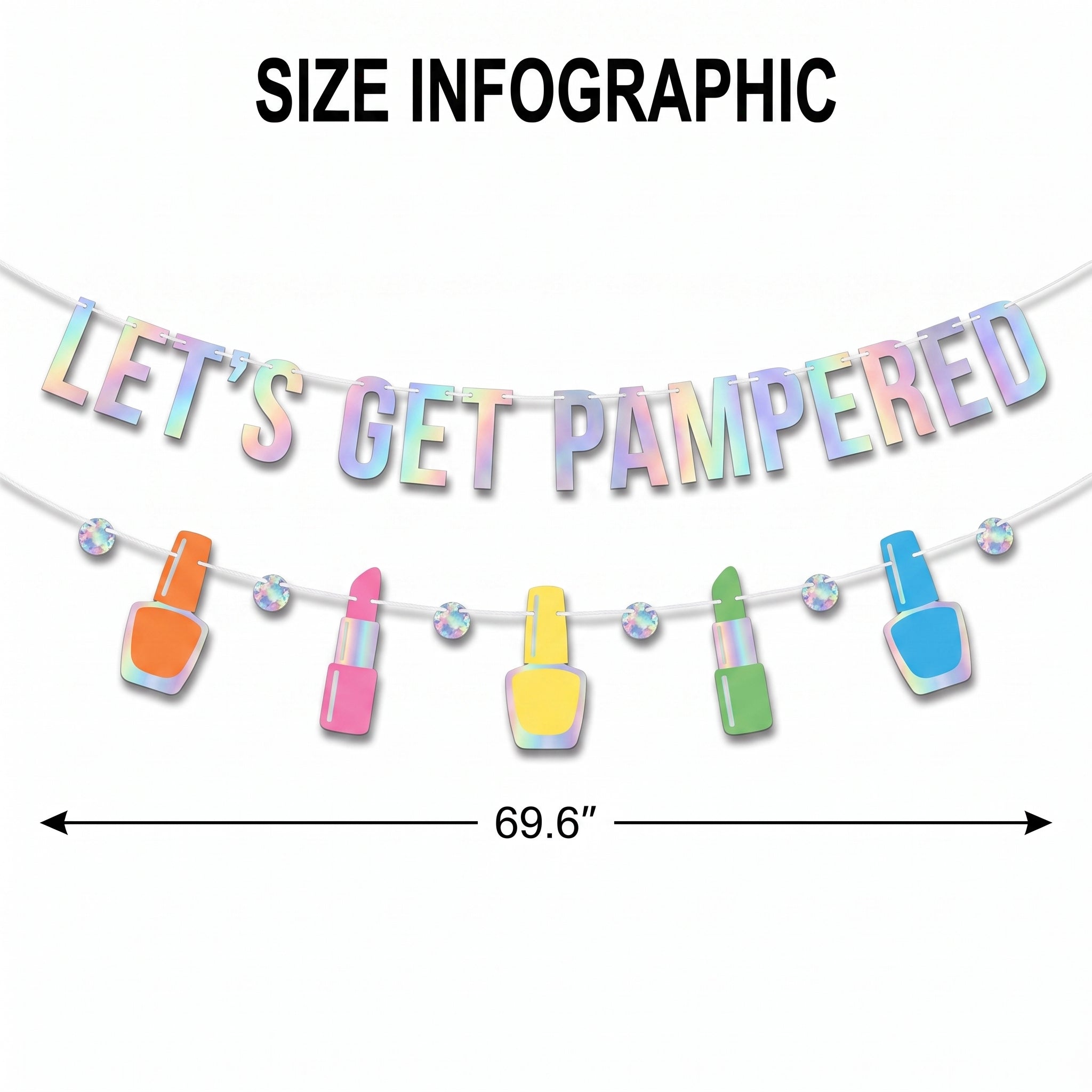 Spa Party "Let's Get Pampered" Letter Banner Set