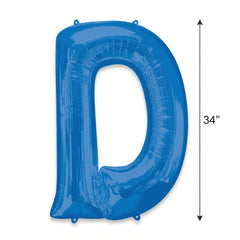 Royal Blue Foil Letter D Balloon