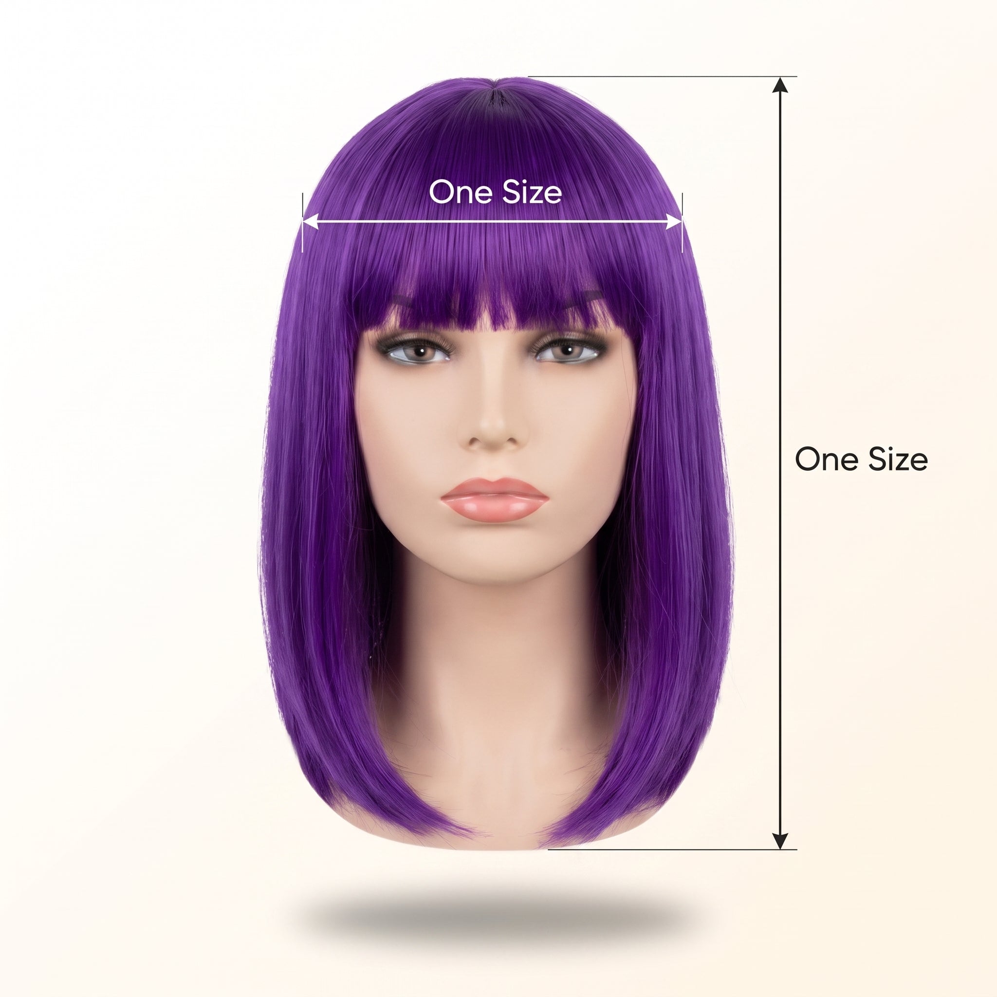 Vibrant Purple Long Bob Wig - Perfect for Team Spirit & Costume Fun