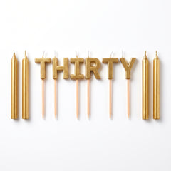 Golden Age 30th Birthday Candle Set