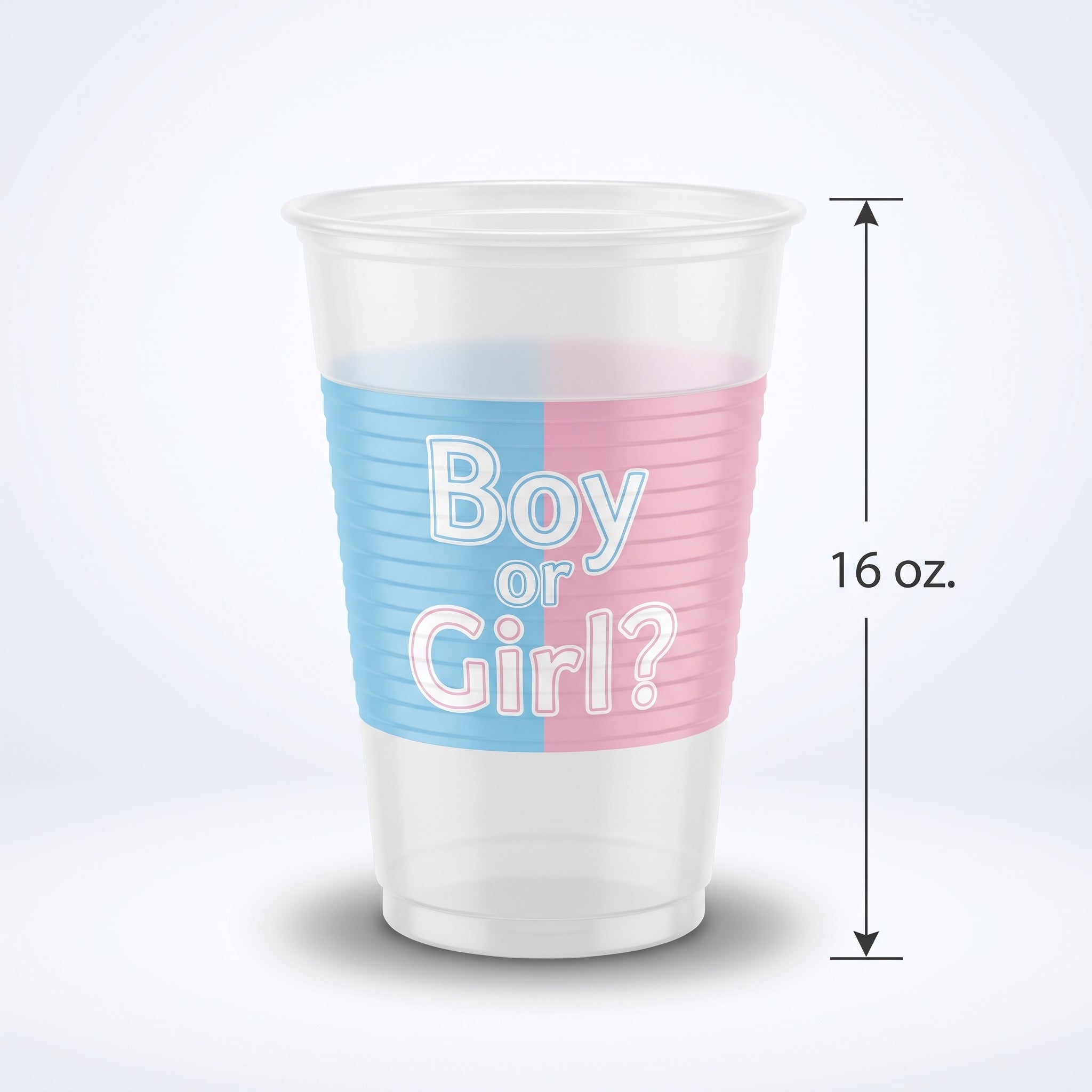 "Boy or Girl?" 16oz Gender Reveal Party Cups