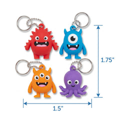 Monster Keychains Value Pack - 12-Piece Set for Kids' Birthday Parties