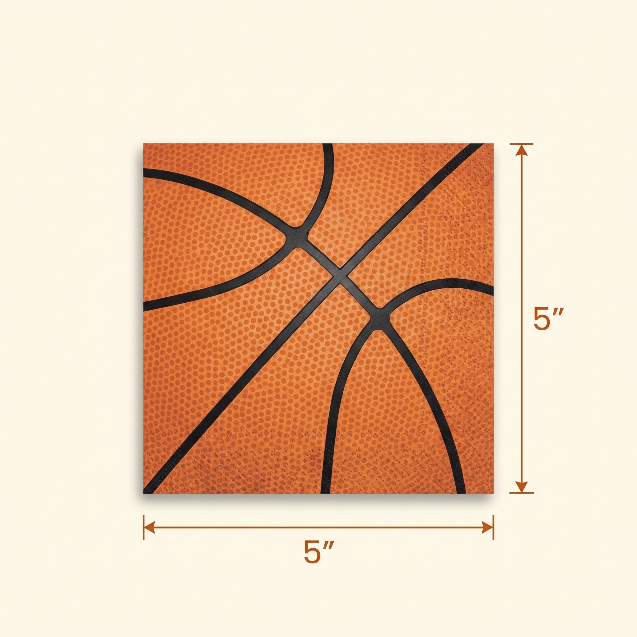 Slam Dunk Basketball Beverage Napkins - 5 In. X 5 In.