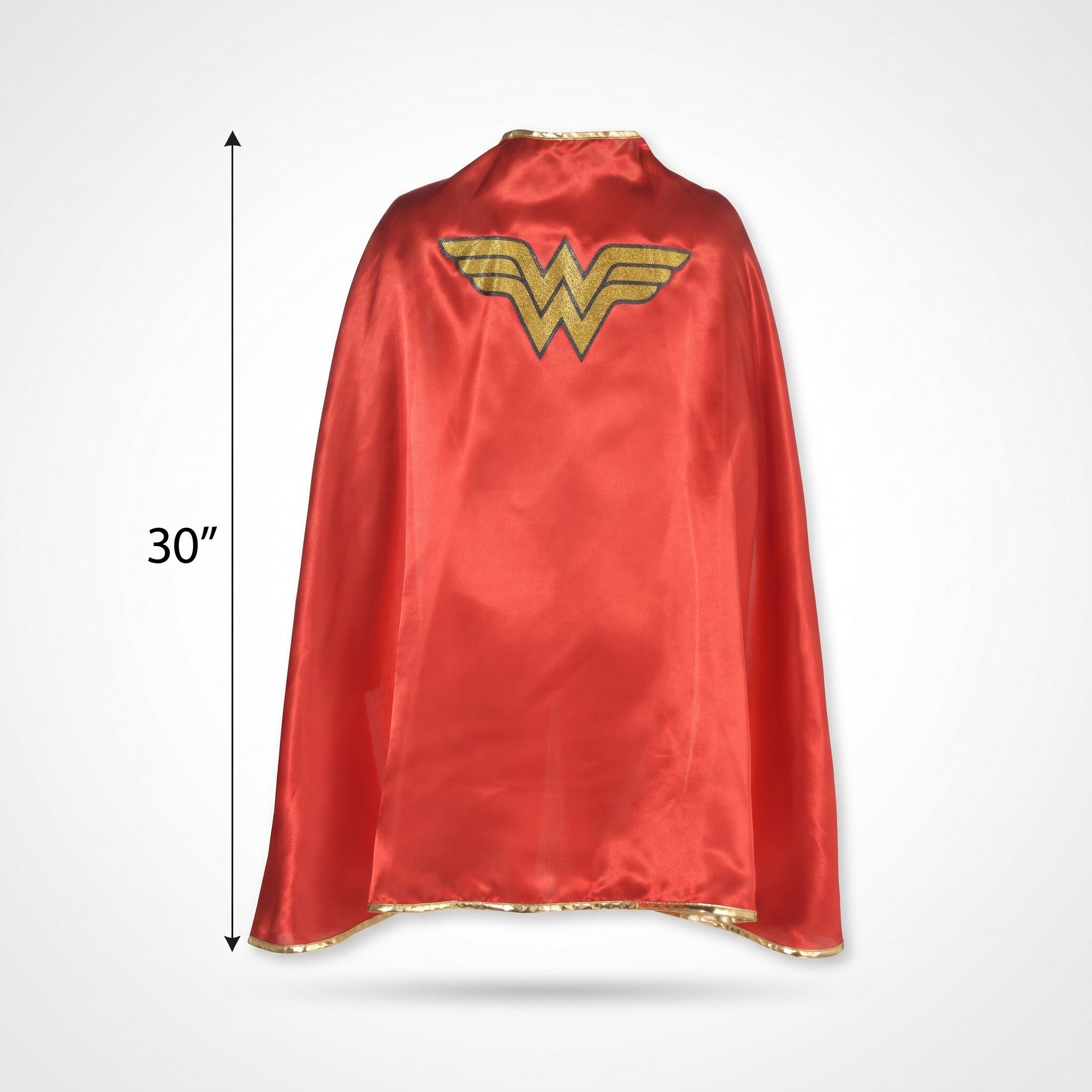 Kids' DC Wonder Woman Cape, Red/Gold, One Size, Wearable Costume Accessory for Halloween