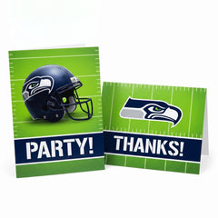 Seattle Seahawks Party Invitation & Thank You Card Set