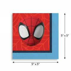 Marvel Spidey and His Amazing Friends Beverage Napkins - 16 Pack - 5 In. X 5 In.