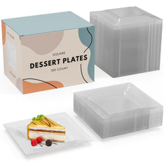 4.5 In. Clear Square Plates | 600 Count