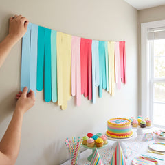 Vibrant Pastel Card Sticks Banner for Birthdays