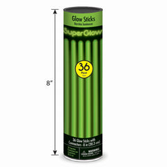 Green Glow Sticks - 8 Inch, 36-Pack