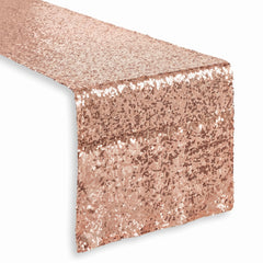 Rose Gold Sequin Table Runner, 13x72 inches