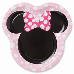 Minnie Mouse Shaped Paper Plates - 9"x7.5", 8 Pack