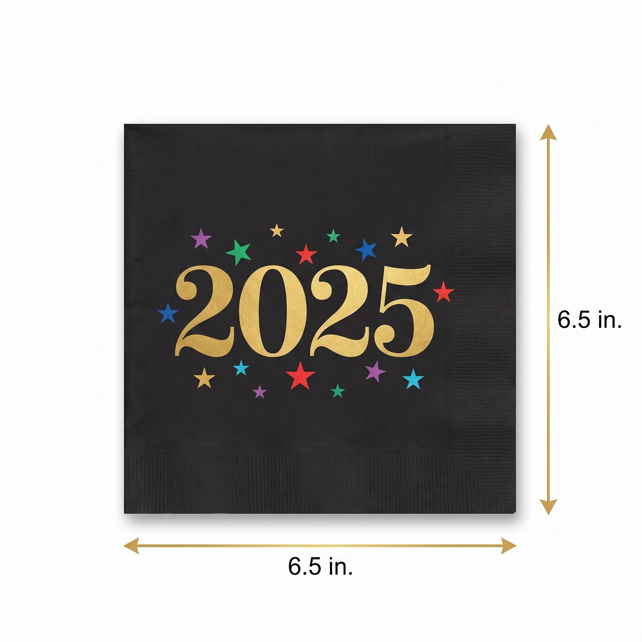 Starlight New Year's Eve 2025 Lunch Napkins - 6.5 In. x 6.5 In. - 40 Pack
