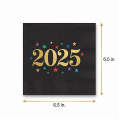 Starlight New Year's Eve 2025 Lunch Napkins - 6.5 In. x 6.5 In. - 40 Pack