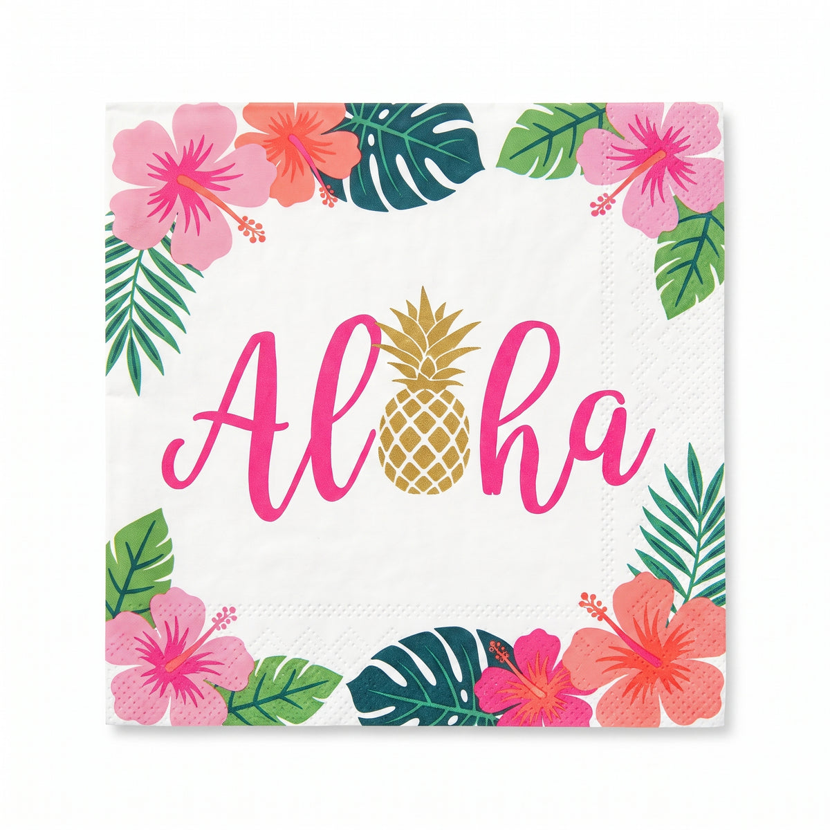 Tropical Aloha Lunch Napkins - 6.5 In. x 6.5 In. - 16 Pack