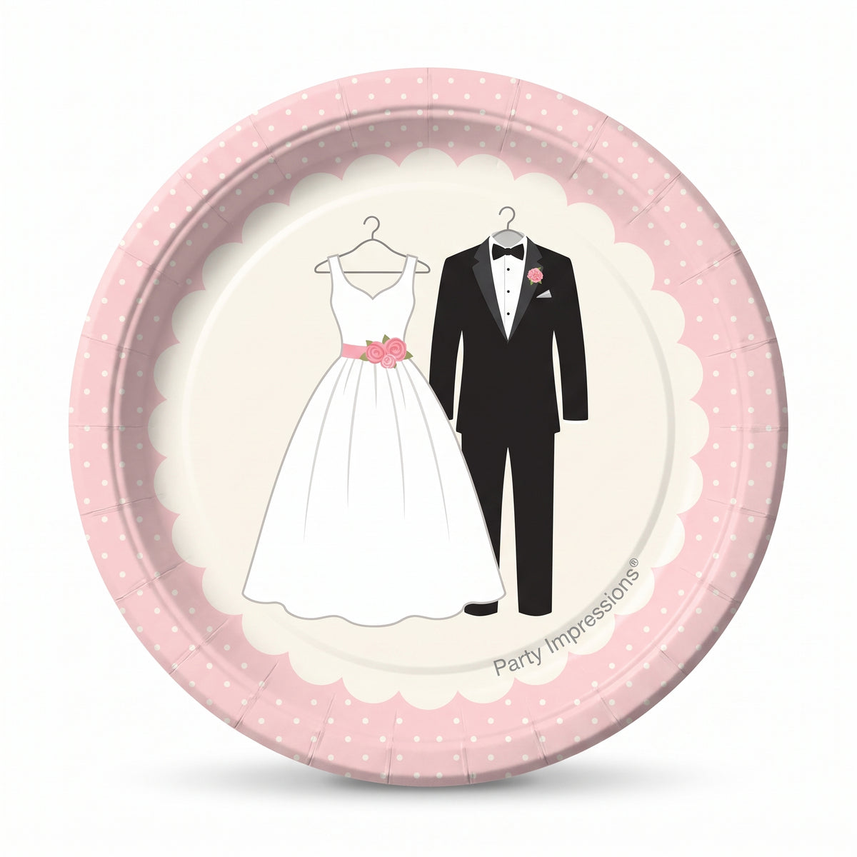 Elegant Wedding Attire 6.75" Paper Plates