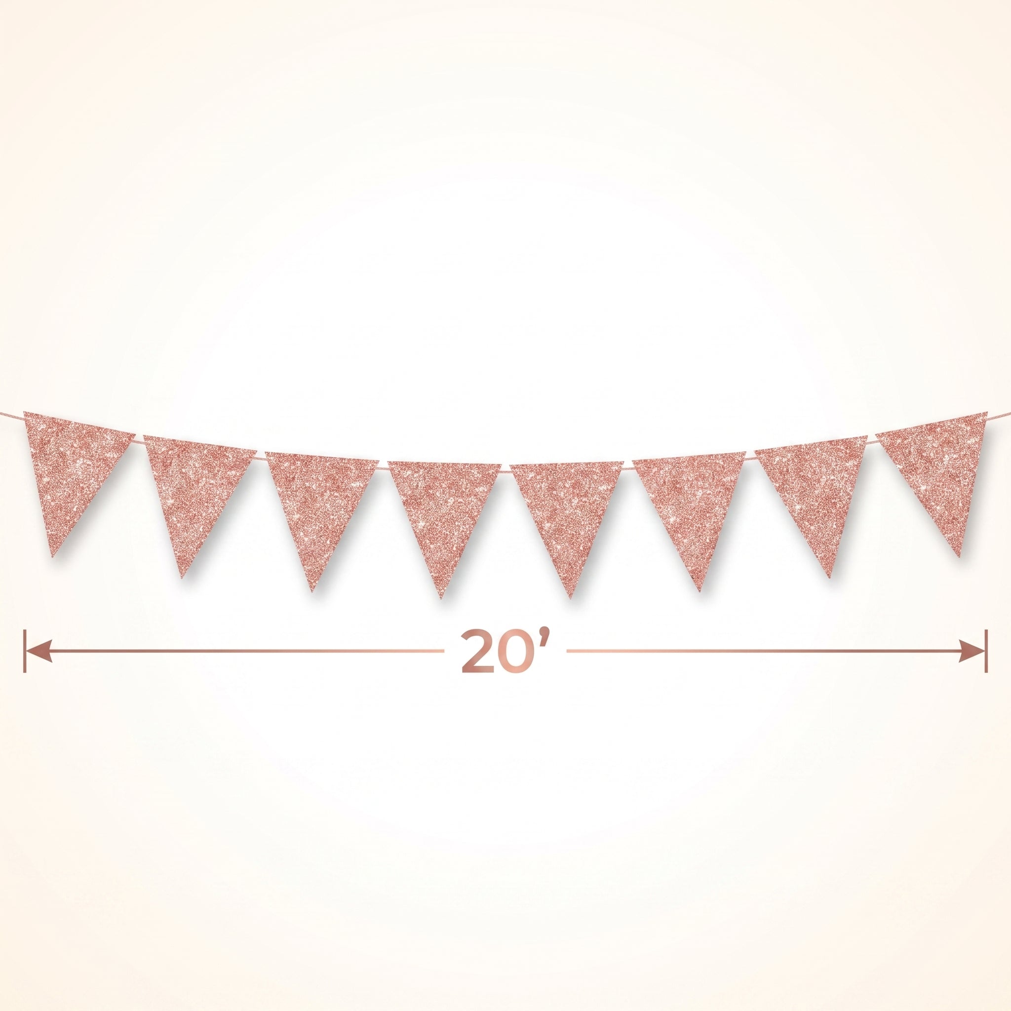 Rose Gold Mini Sparkle Paper Pennant Banner