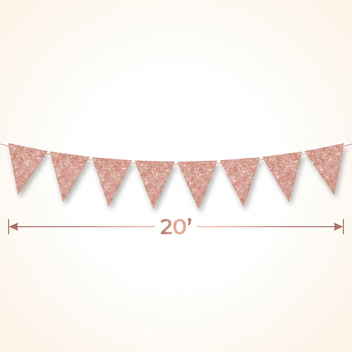 Rose Gold Mini Sparkle Paper Pennant Banner