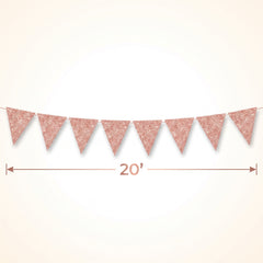 Rose Gold Mini Sparkle Paper Pennant Banner