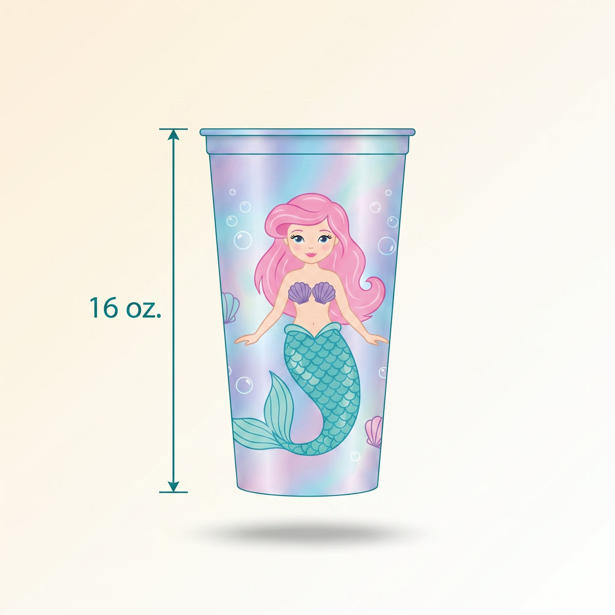 Shimmering Mermaids Reusable Favor Cup, 16 oz
