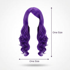 Glamorous Purple Long Wig - Perfect for Team Spirit & Everyday Style