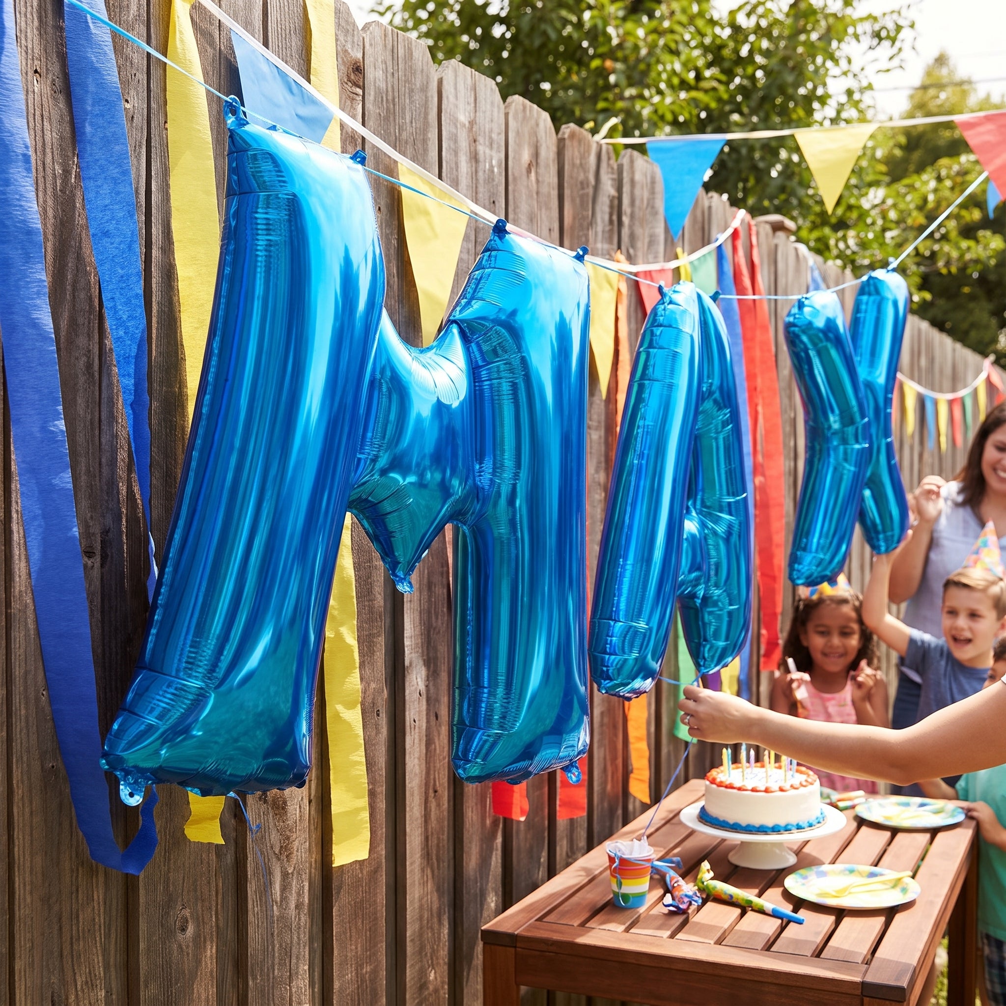 Royal Blue Foil Letter M Balloon