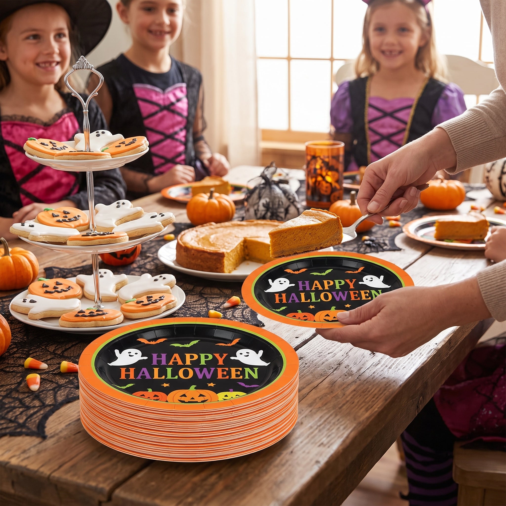 Spooky Halloween Friends 6.75" Round Paper Plates