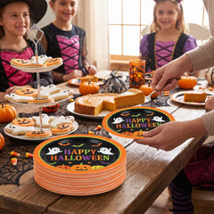 Spooky Halloween Friends 6.75" Round Paper Plates