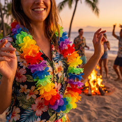 Vibrant Hawaiian Multi-Color Lei