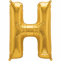 Gold Foil Letter "H" Balloon - Metallic Party Decor
