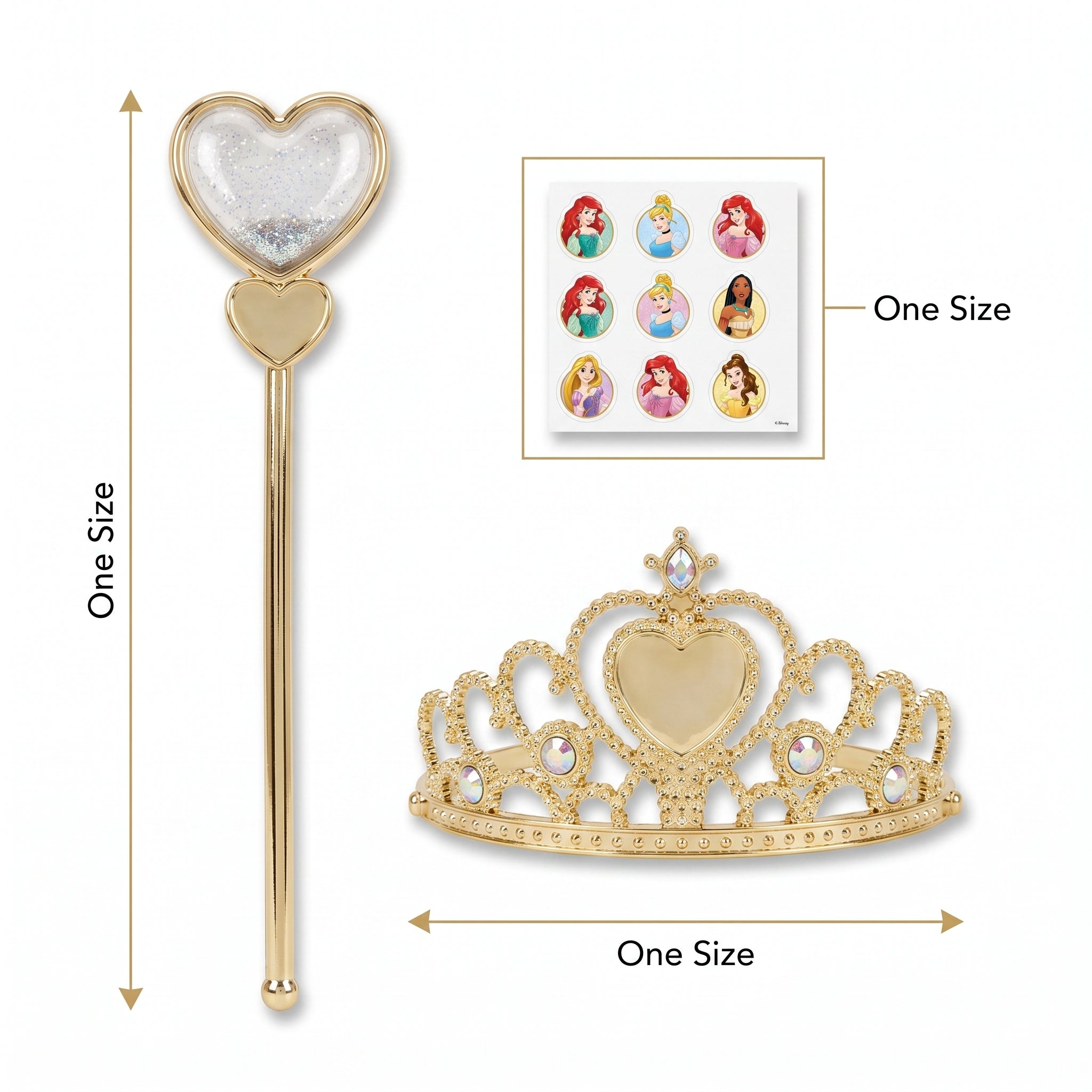 Disney Princess Gold Tiara and Wand Accessory Set