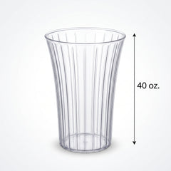 Clear Flared Plastic Cylinder Candy Buffet Container - 40 oz