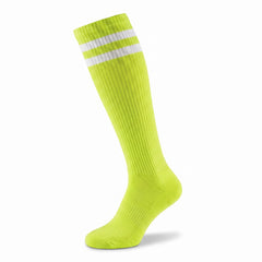 Neon Kiwi Striped Knee-High Athletic Socks