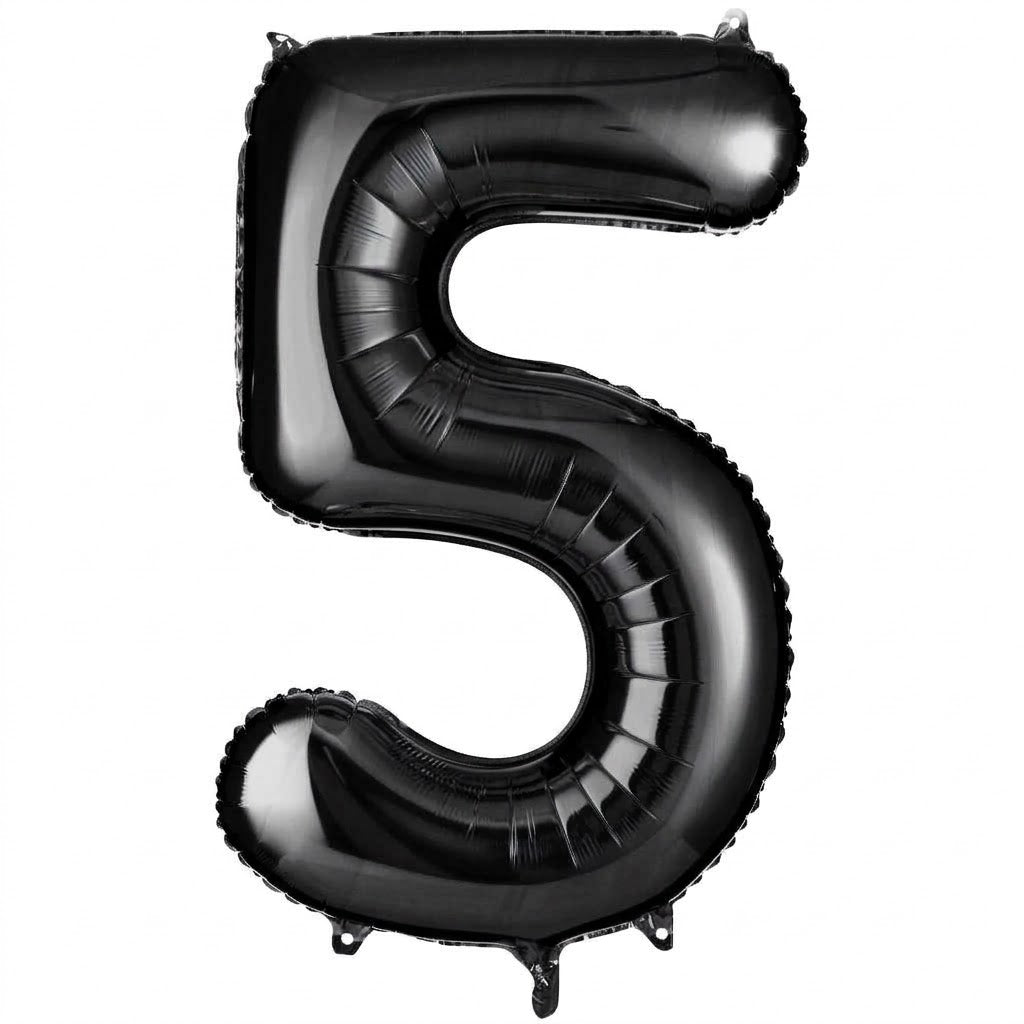Black Number "5" Foil Balloon | 34"