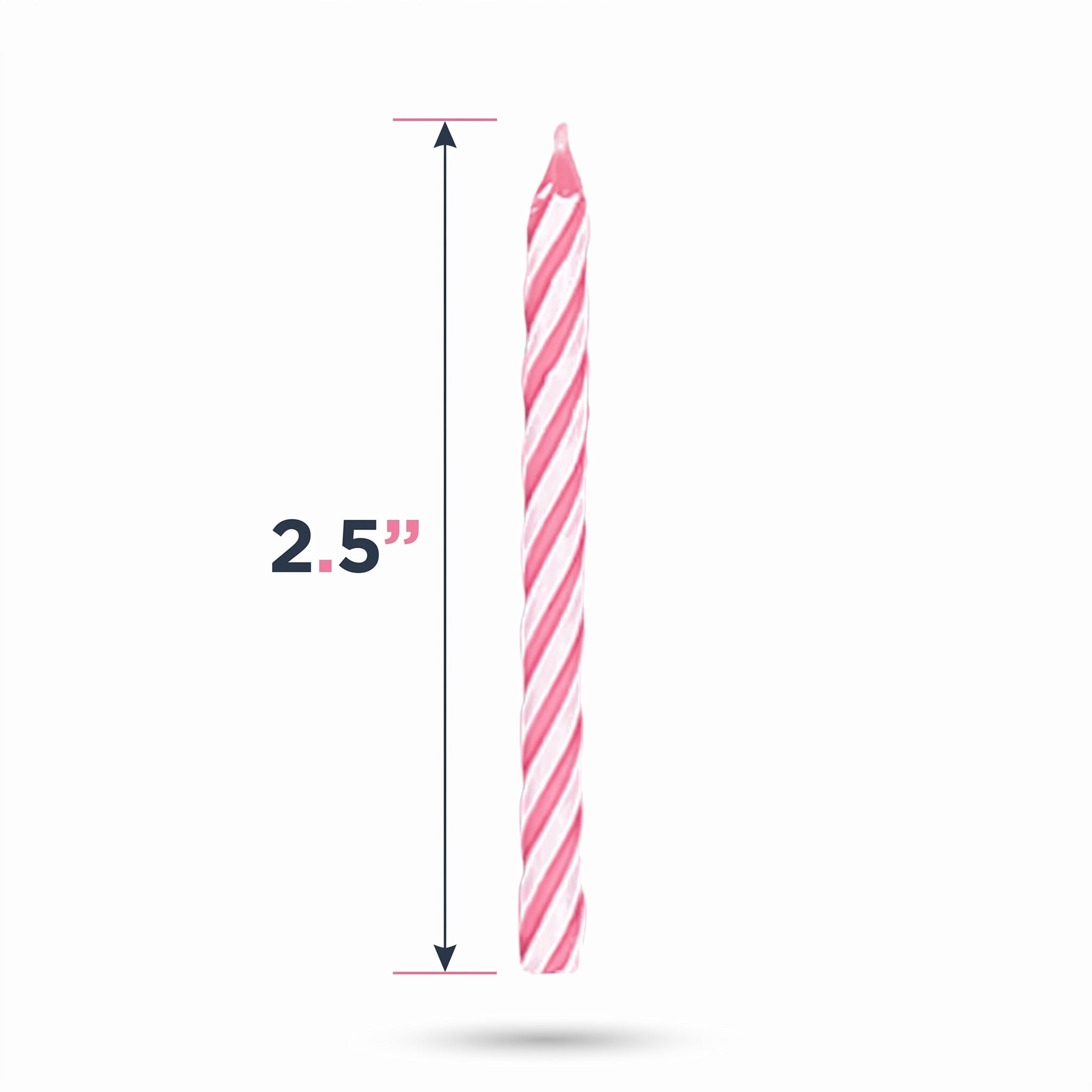 Pretty Pink Candy Stripe Birthday Candles