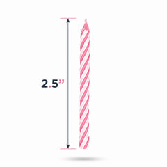 Pretty Pink Candy Stripe Birthday Candles