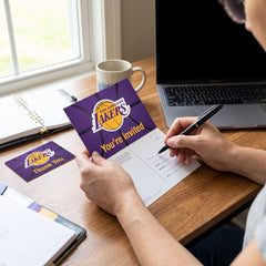 Los Angeles Lakers NBA Invitation & Thank You Card Set