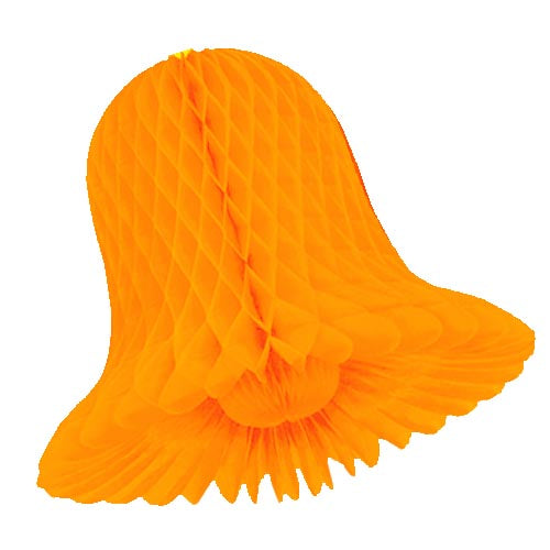 9 In. Orange Honeycomb Tissue Bell