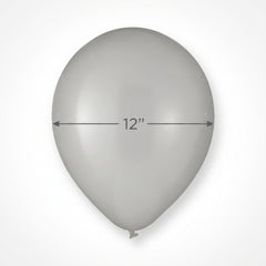 Luxaire Premium Silver Latex Balloons - 12" 25 Pack