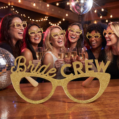 "Bride Crew" Glitter Cat Eye Glasses - Bachelorette Party Accessory (6ct)