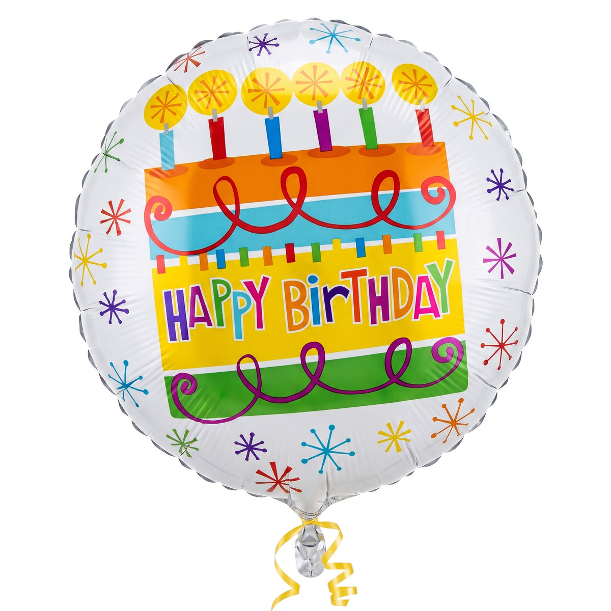 Colorful Cake Happy Birthday Foil Balloon - 18 Inch