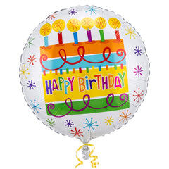 Colorful Cake Happy Birthday Foil Balloon - 18 Inch
