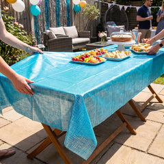 Dazzler Blue Opalescent Reusable Table Cover, 54" x 102"